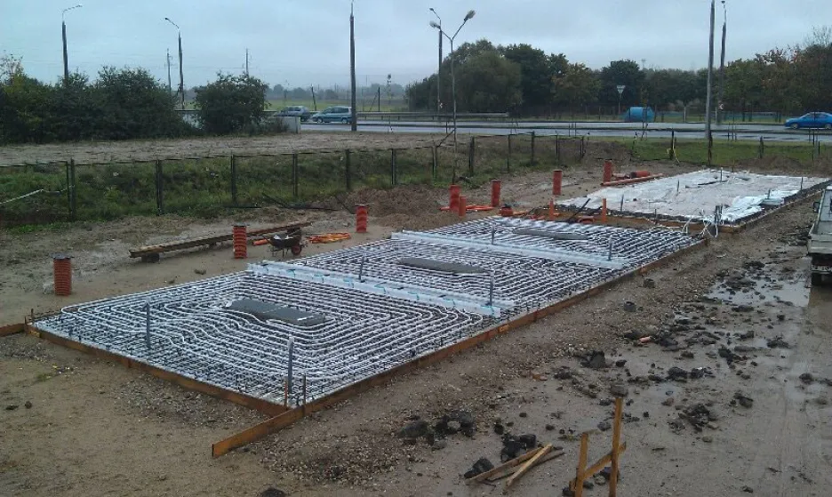  Монтаж бетонной плиты с обогревом